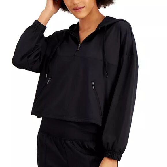 Ideology  Cropped Quarter-Zip Hoodie sz Lg - Picture 1 of 12